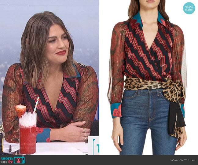 Alice + Olivia Omega Top worn by Carissa Loethen Culiner on E! News