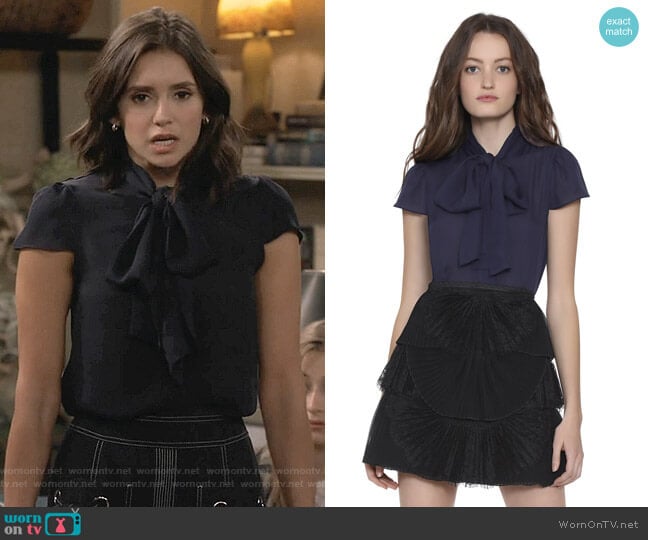 Alice + Olivia Jeannie Top worn by Clem (Nina Dobrev) on Fam