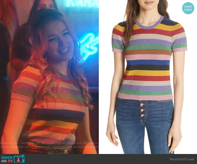 Alice + Olivia Baylor Stripe Top worn by Kirby Anders (Maddison Brown) on Dynasty