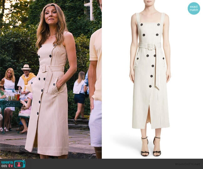 Altuzarra Audrey Button Detail Pinstripe Dress