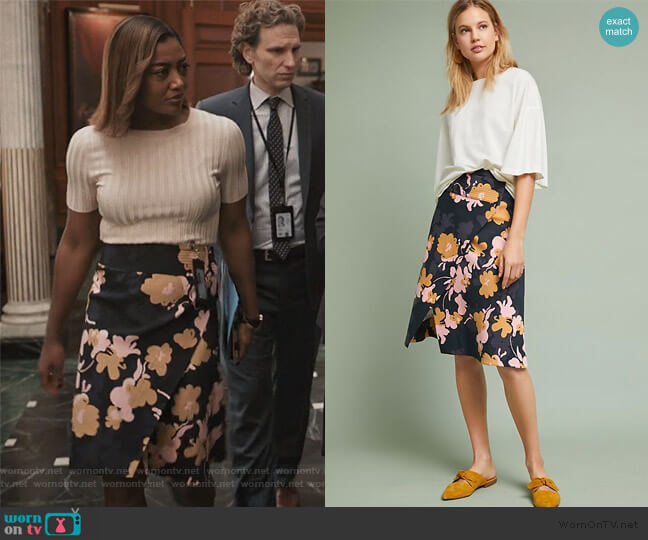 Anthropologie Oktava Wrap Skirt worn by Daisy Grant (Patina Miller) on Madam Secretary
