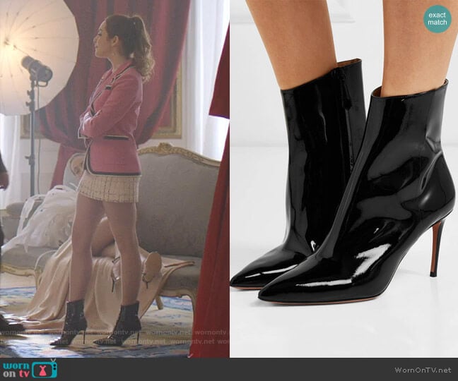 Aquazzura Alma Ankle Boots worn by Fallon Carrington (Elizabeth Gillies) on Dynasty