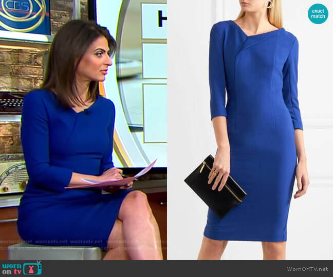 Roland Mouret Ashby Dress worn by Bianna Golodryga on CBS Mornings