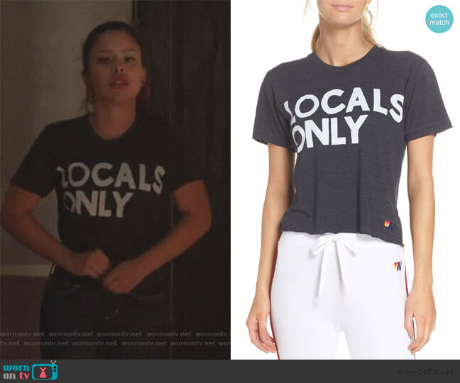 Aviator Nation Locals Only Boyfriend Tee worn by Mariana Foster (Cierra Ramirez) on Good Trouble
