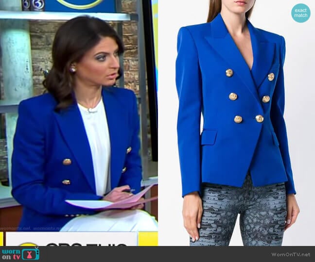 Balmain Double Breasted Jacket worn by Bianna Golodryga on CBS Mornings