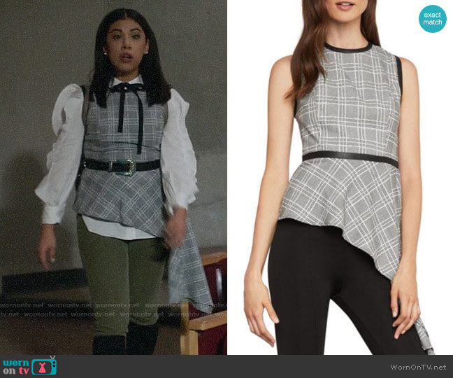 Bcbgmaxazria Asymmetrical Houndstooth Drape Top