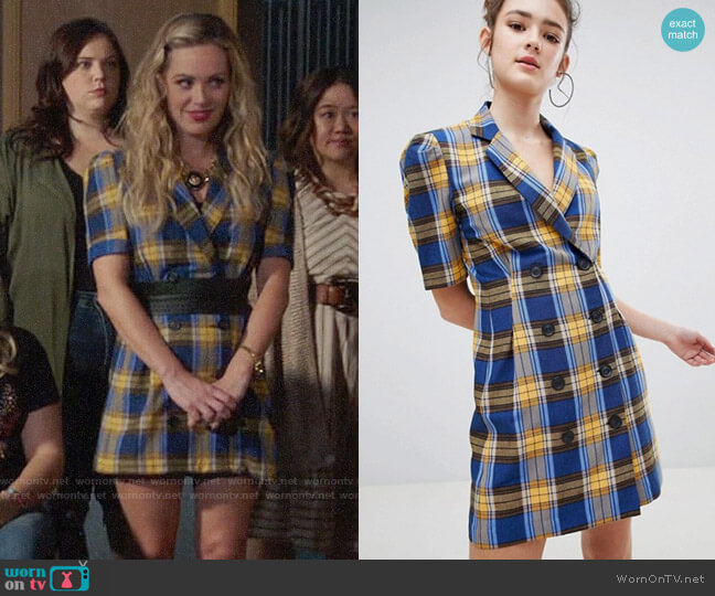 Bershka Check Blazer Dress worn by Lucy (Natalie Hall) on Charmed