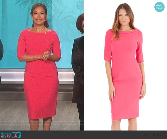 Black Halo Nuelle Sheath Dress worn by Carrie Inaba on The Talk