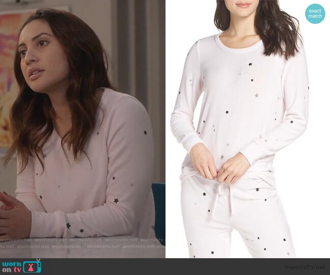 Chaser Glitter Stars Sweatshirt worn by Ana Torres (Francia Raisa) on Grown-ish