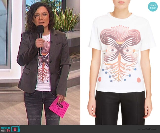 Chloe Eye Print Graphic Tee worn by Sara Gilbert on The Talk