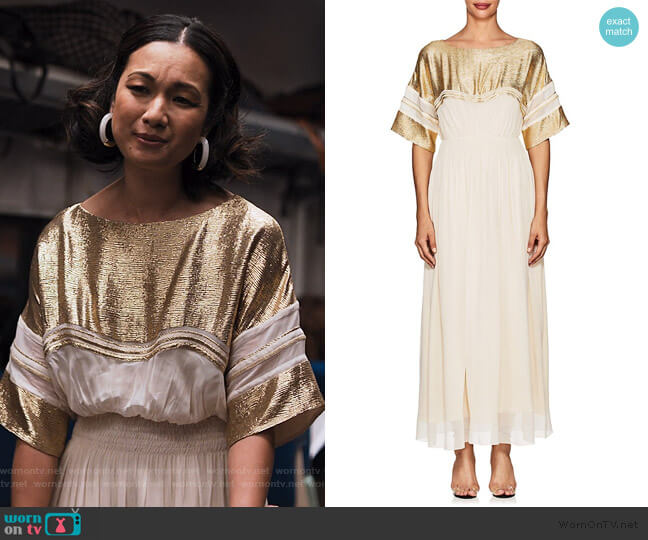 Chloe Silk-Blend Crepe Maxi Dress worn by Marianne (Jae Suh Park) on Friends from College