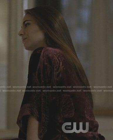 Cristal’s purple velvet robe on Dynasty