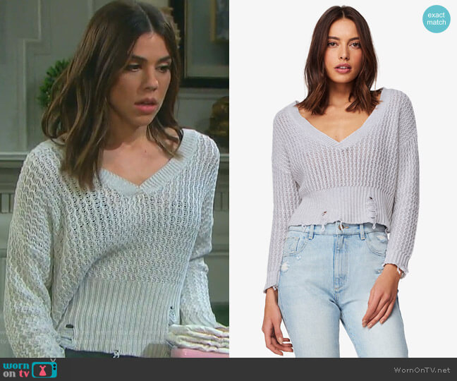 DL1961 Freeman Distressed Sweater worn by Abigail Deveraux (Kate Mansi) on Days of our Lives
