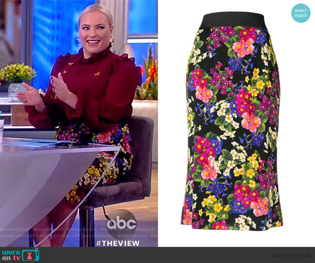 Dolce & Gabbana Floral-print silk-blend Skirt worn by Meghan McCain on The View