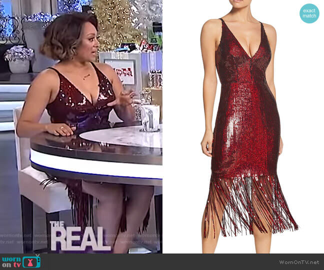 Dress the Population Frankie Dress worn by Tamera Mowry on The Real