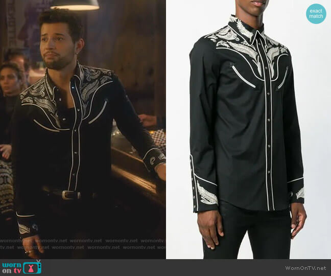 Dsquared2 Classic Cowboy Shirt worn by Sam Flores (Rafael de la Fuente) on Dynasty