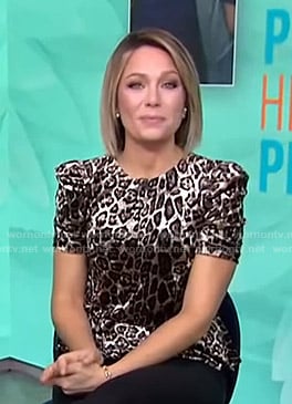 Dylan’s leopard velvet top on Today
