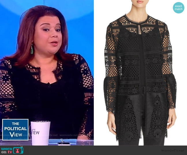 Elie Tahari Jaya Crochet Lace Jacket worn by Ana Navarro on The View