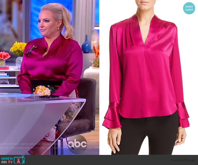 Elie Tahari Judith Silk Blouse worn by Meghan McCain on The View