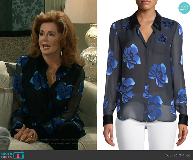 Elie Tahari Martha Blouse worn by Maggie Horton (Suzanne Rogers) on Days of our Lives