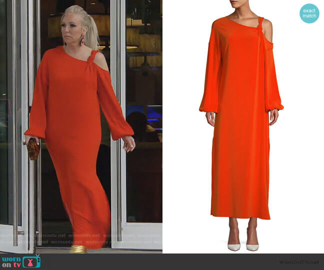 Elizabeth and James Shontae Knot Crepe Maxi Dress worn by Margaret Josephs on The Real Housewives of New Jersey