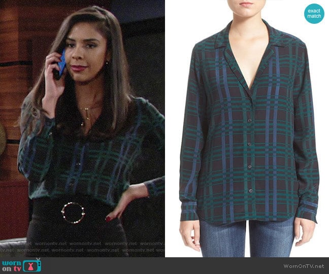 Equipment Adalyn Plaid Shirt worn by Kerry Johnson (Alice Hunter) on The Young and the Restless