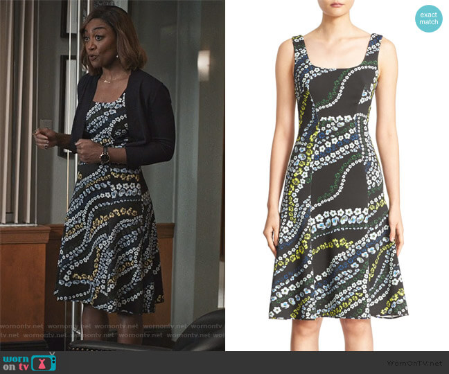 Erdem Tate Floral Print Neoprene A-Line Dress worn by Daisy Grant (Patina Miller) on Madam Secretary