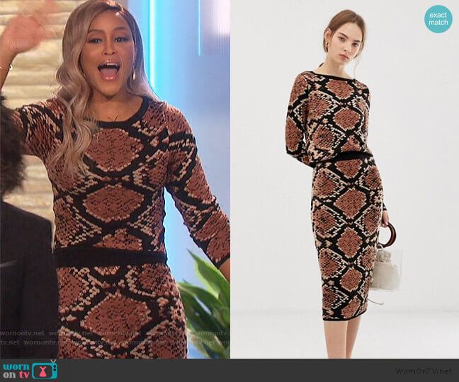 Asos Snake Pattern two-piece Sweater worn by Eve on The Talk