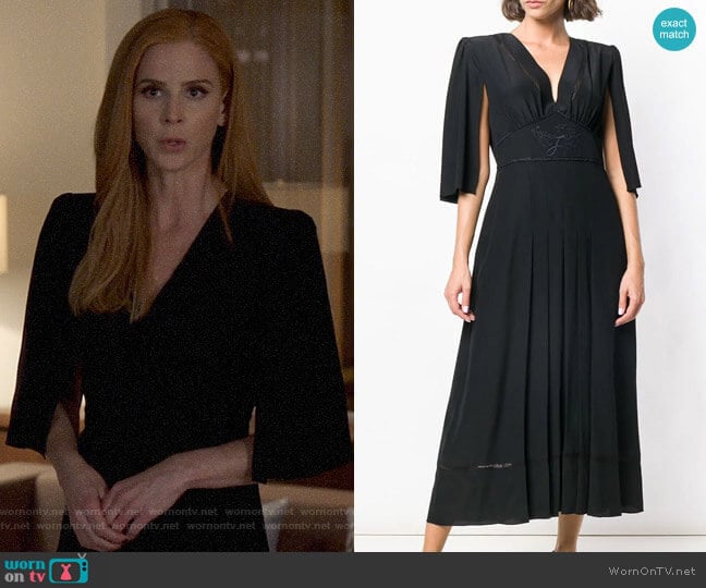 Fendi Cape Style Sleeves Dress worn by Donna Paulsen (Sarah Rafferty) on Suits
