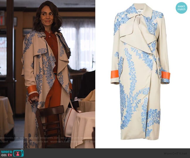 Fendi Fil Coupe Organza Oversized Coat worn by Samantha Delmonico (Annie Parisse) on Friends from College