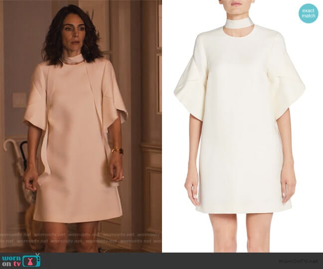 Fendi Wool & Silk Gazar Shift Dress worn by Samantha Delmonico (Annie Parisse) on Friends from College