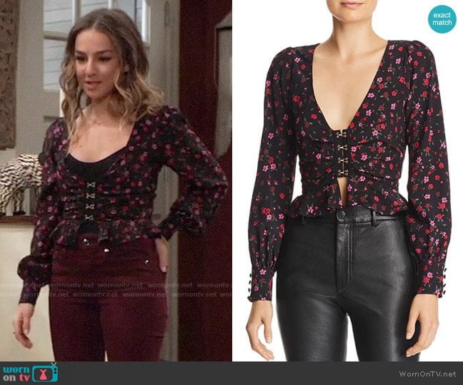 For Love & Lemons Isabella Top worn by Kristina Corinthos (Lexi Ainsworth) on General Hospital