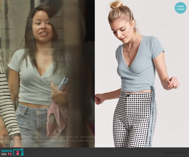Forever 21 Ribbed Wrap Top worn by Mariana Foster (Cierra Ramirez) on Good Trouble