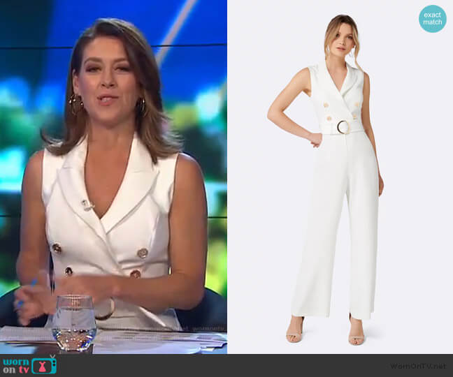 Forever New Jayde Tux Jumpsuit worn by Gorgi Coghlan on The Project