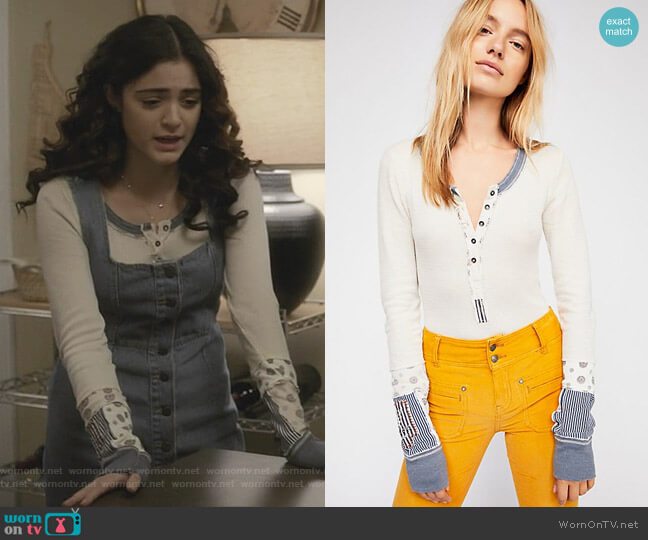 Free People We The Free Railroad Henley worn by Olive Stone (Luna Blaise) on Manifest