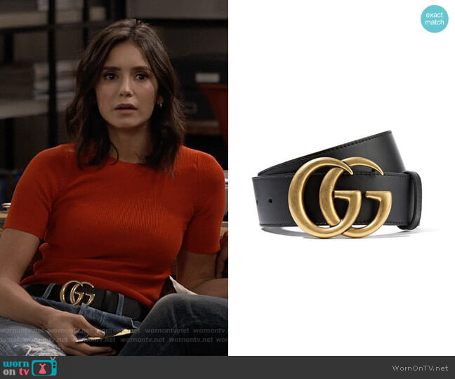 Gucci Cintura Donna Leather Belt worn by Clem (Nina Dobrev) on Fam