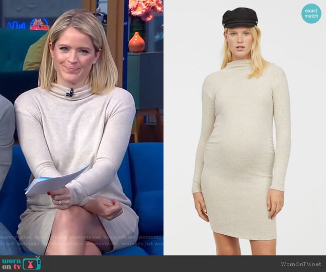 H&M Mama Fine-Knit Dress worn by Sara Haines on Good Morning America