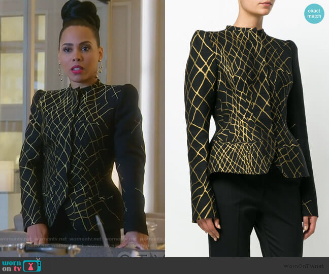 Haider Ackermann Hourglass Fitted Jacket worn by Tegan Price (Amirah Vann) on How to Get Away with Murder
