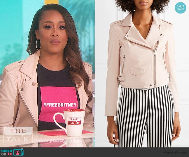 IRO Ashville leather biker jacket worn by Eve on The Talk