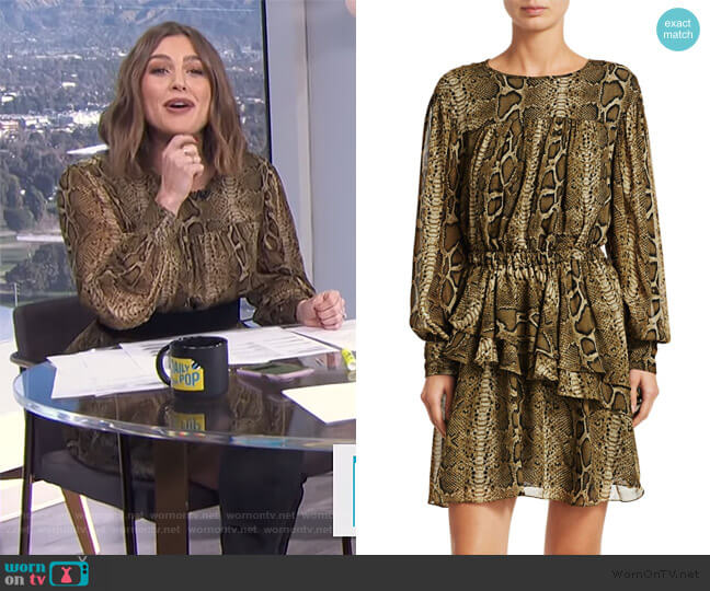 Isabel Marant Etoile Java Python Print Mini A-Line Dress worn by Carissa Loethen Culiner on E! News