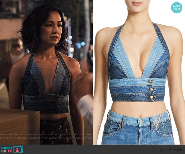 Jean Atelier Farrah Denim Bikini Bralette worn by Marianne (Jae Suh Park) on Friends from College