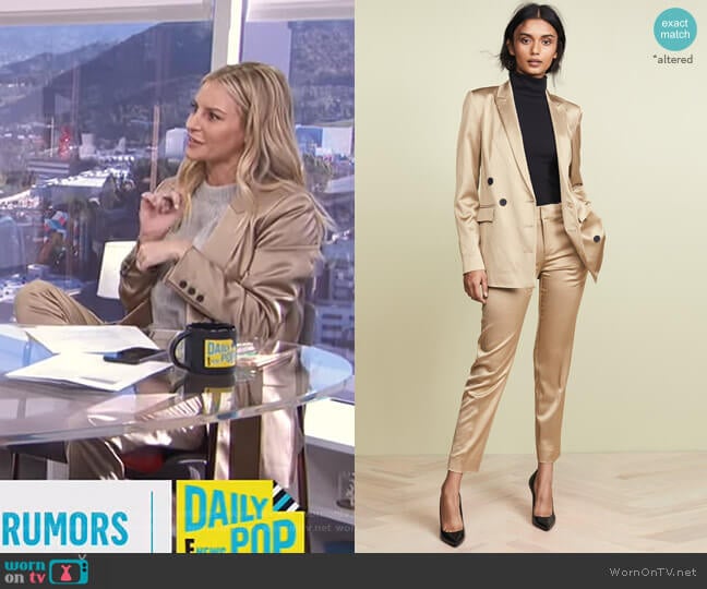 Jason Wu Grey Gold Shine Suiting Jacket worn by Morgan Stewart on E! News
