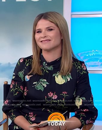 Jenna’s black floral and fruit print dress on Today