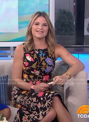 Jenna’s black floral sleeveless dress on Today