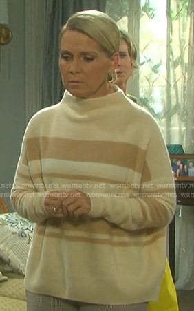 Jennifer’s beige striped sweater on Days of our Lives