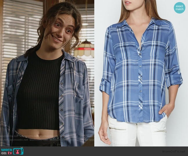 Joie Daisha Plaid Blouse worn by Fiona Gallagher (Emmy Rossum) on Shameless