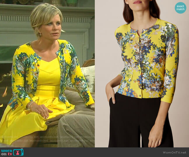 Karen Millen Floral Print Cardigan worn by Kayla Brady (Mary Beth Evans) on Days of our Lives