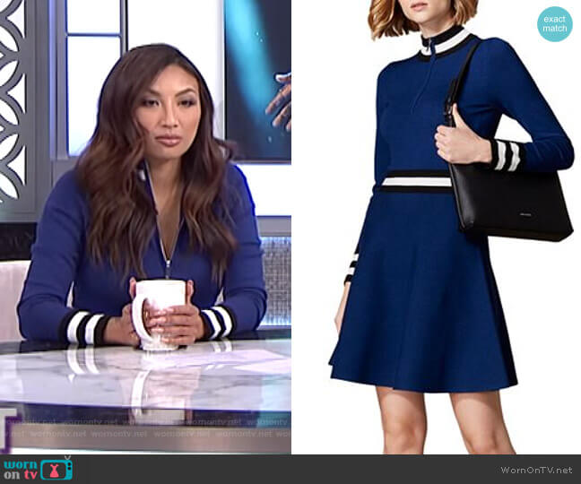 Karen Millen Sporty Fit-and-Flare Dress worn by Jeannie Mai on The Real