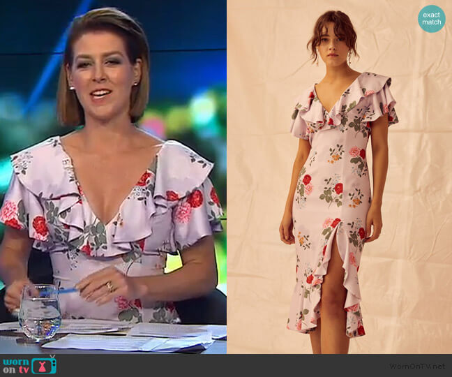 Keepsake Pretty One Midi Dress worn by Gorgi Coghlan on The Project