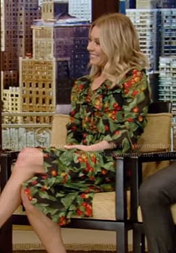 Kelly’s printed wrap dress on Live with Kelly and Ryan